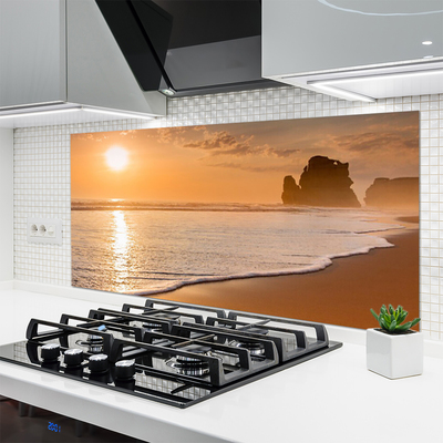 Painel vidro cozinha Mar Praia Sol Paisagem