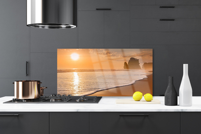 Painel vidro cozinha Mar Praia Sol Paisagem