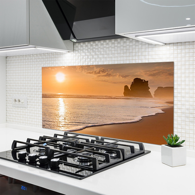 Painel vidro cozinha Mar Praia Sol Paisagem