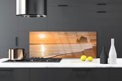 Painel vidro cozinha Mar Praia Sol Paisagem