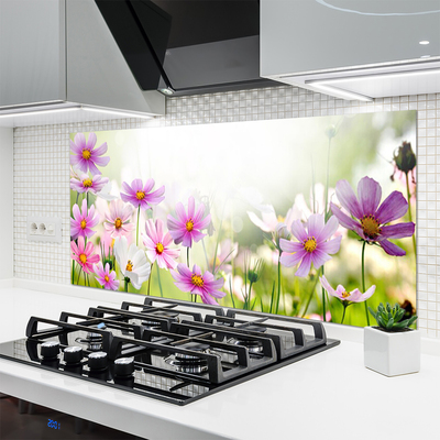 Painel vidro cozinha Flores Planta Natureza