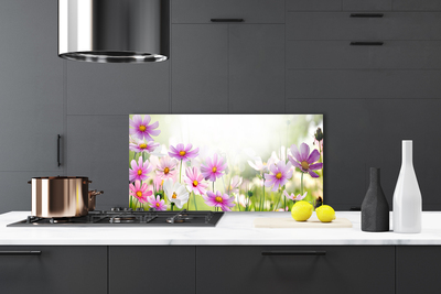 Painel vidro cozinha Flores Planta Natureza