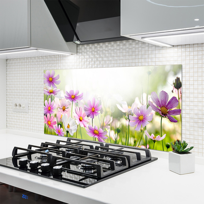 Painel vidro cozinha Flores Planta Natureza