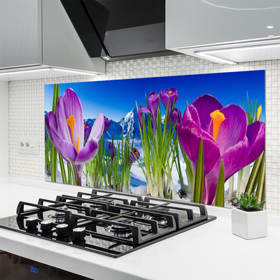 Painel vidro cozinha Flores Planta Natureza