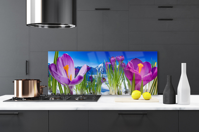 Painel vidro cozinha Flores Planta Natureza