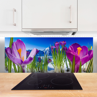 Painel vidro cozinha Flores Planta Natureza