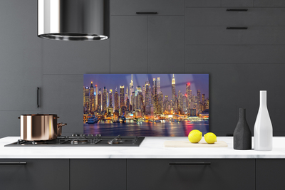 Painel vidro cozinha Arranha-céus Casas da Cidade