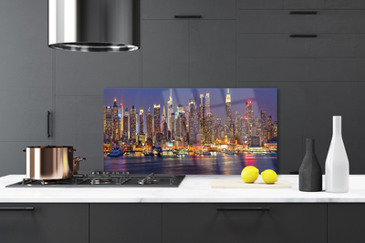 Painel vidro cozinha Arranha-céus Casas da Cidade