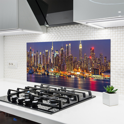 Painel vidro cozinha Arranha-céus Casas da Cidade