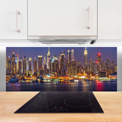 Painel vidro cozinha Arranha-céus Casas da Cidade