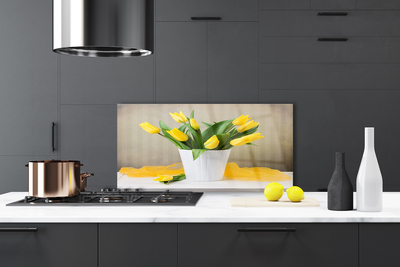 Painel vidro cozinha Tulipas Flores Planta