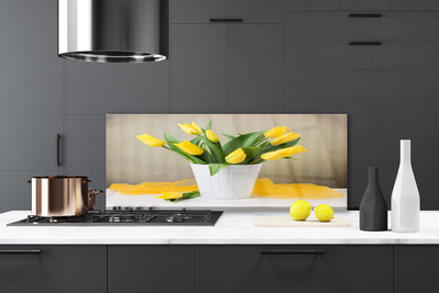 Painel vidro cozinha Tulipas Flores Planta