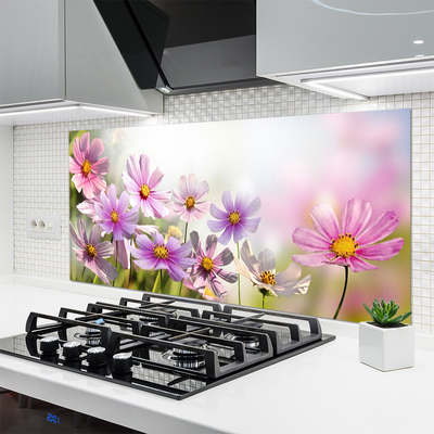 Painel vidro cozinha Flores Planta Natureza