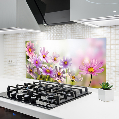 Painel vidro cozinha Flores Planta Natureza
