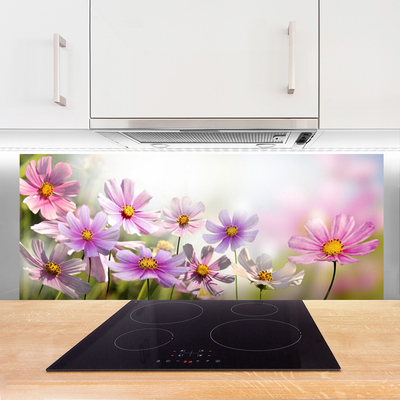 Painel vidro cozinha Flores Planta Natureza