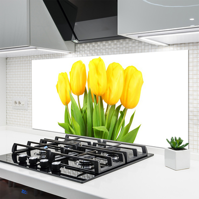 Painel vidro cozinha Tulipas Flores Planta