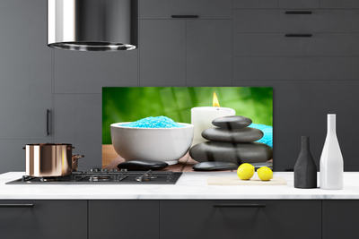 Painel vidro cozinha Arte com Vela de Sal