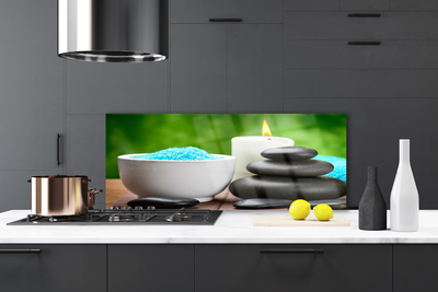 Painel vidro cozinha Arte com Vela de Sal