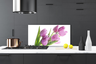 Painel vidro cozinha Tulipas Flores Planta