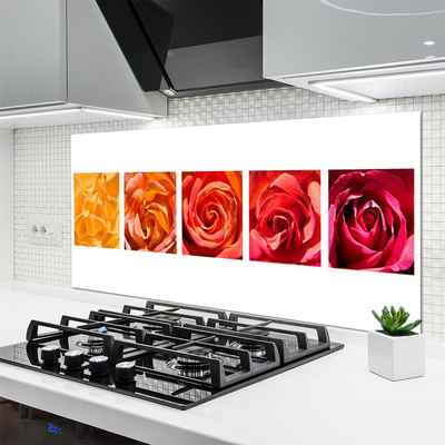 Painel cozinha Planta de flores rosas
