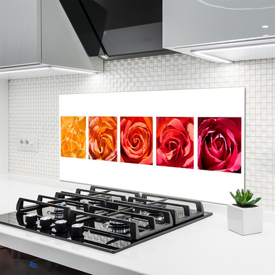 Painel cozinha Planta de flores rosas