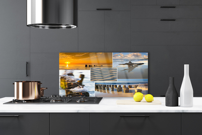 Painel vidro cozinha Paisagem da Praia do Oceano