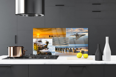 Painel vidro cozinha Paisagem da Praia do Oceano