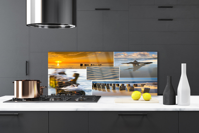 Painel vidro cozinha Paisagem da Praia do Oceano