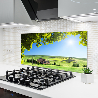 Painel cozinha Paisagem de folhas de campo
