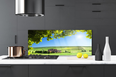 Painel cozinha Paisagem de folhas de campo