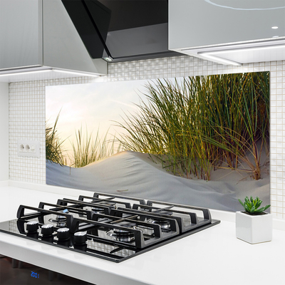 Painel vidro cozinha Paisagem de grama de areia