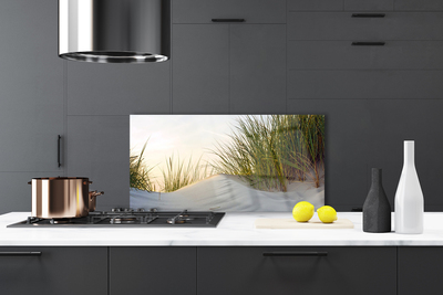 Painel vidro cozinha Paisagem de grama de areia