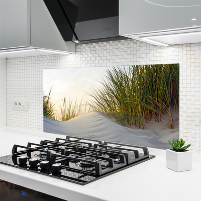 Painel vidro cozinha Paisagem de grama de areia