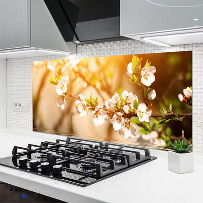 Painel vidro cozinha Flores Planta Natureza