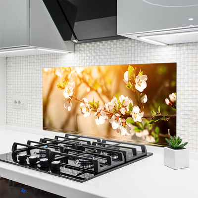 Painel vidro cozinha Flores Planta Natureza