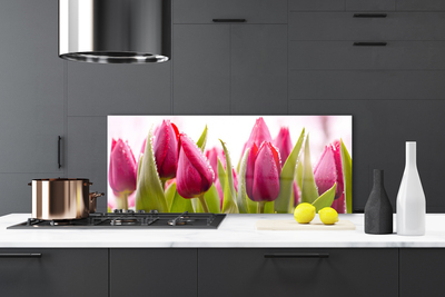 Painel vidro cozinha Tulipas Flores Planta