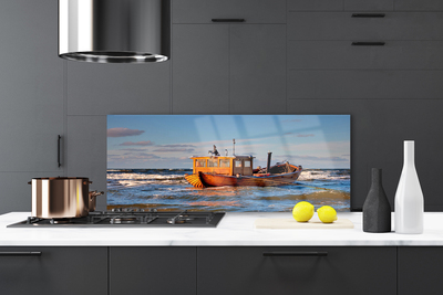 Painel vidro cozinha Paisagem do mar do barco