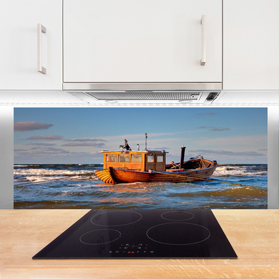 Painel vidro cozinha Paisagem do mar do barco