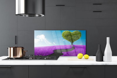 Painel vidro cozinha Caminho do Prado Árvore Natureza