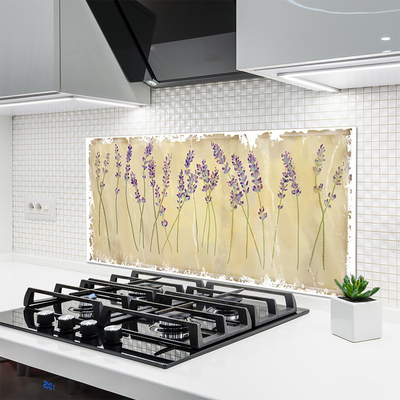 Painel vidro cozinha Flores Planta Natureza