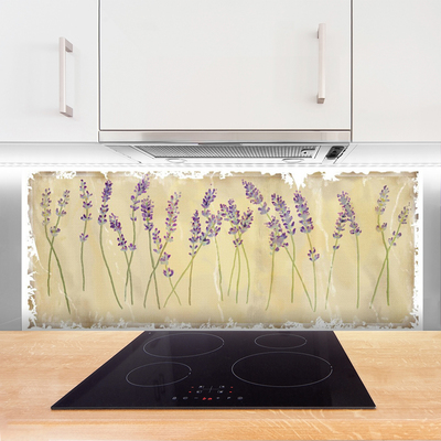 Painel vidro cozinha Flores Planta Natureza