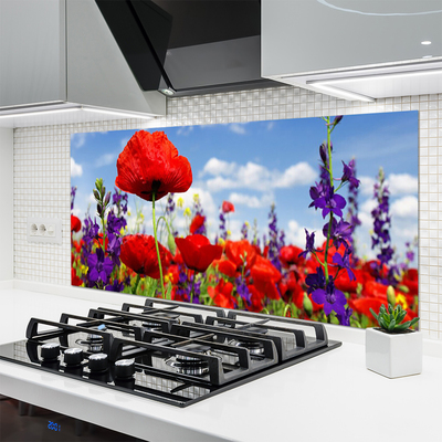 Painel vidro cozinha Flores Planta Natureza