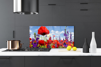 Painel vidro cozinha Flores Planta Natureza