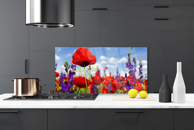 Painel vidro cozinha Flores Planta Natureza