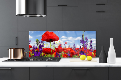 Painel vidro cozinha Flores Planta Natureza