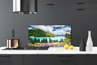 Painel cozinha Paisagem de lago, floresta e montanha