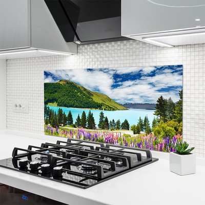 Painel cozinha Paisagem de lago, floresta e montanha