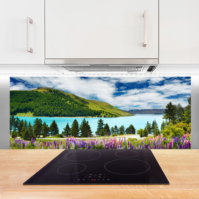 Painel cozinha Paisagem de lago, floresta e montanha