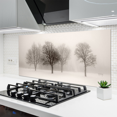 Painel cozinha Paisagem de árvores de neve