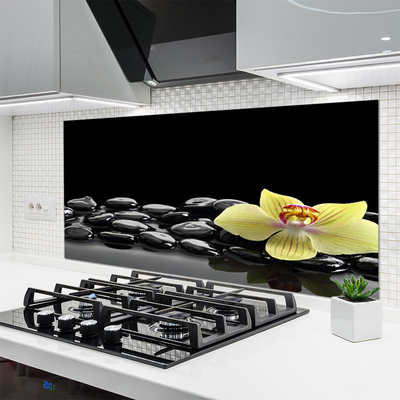 Painel vidro cozinha Cozinha Flor Preta